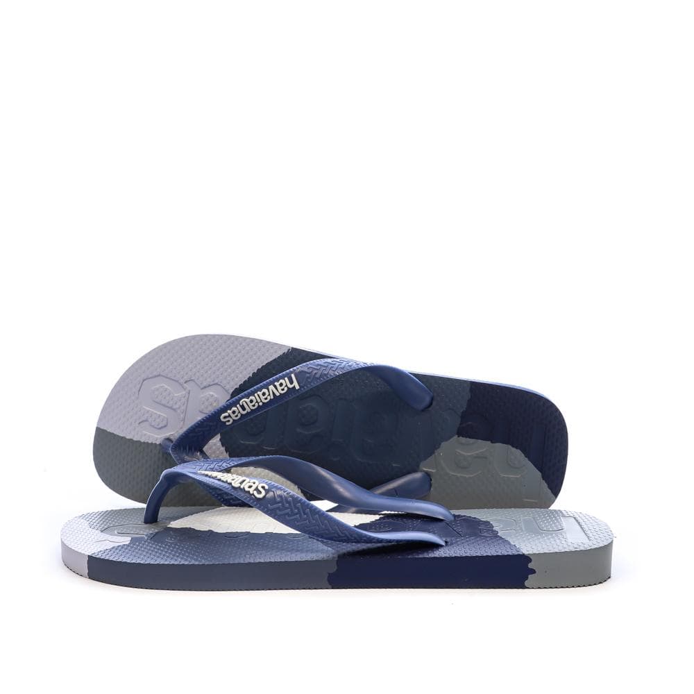 Tongs Bleu/Marine/Grise Homme Havaianas Logomania 1