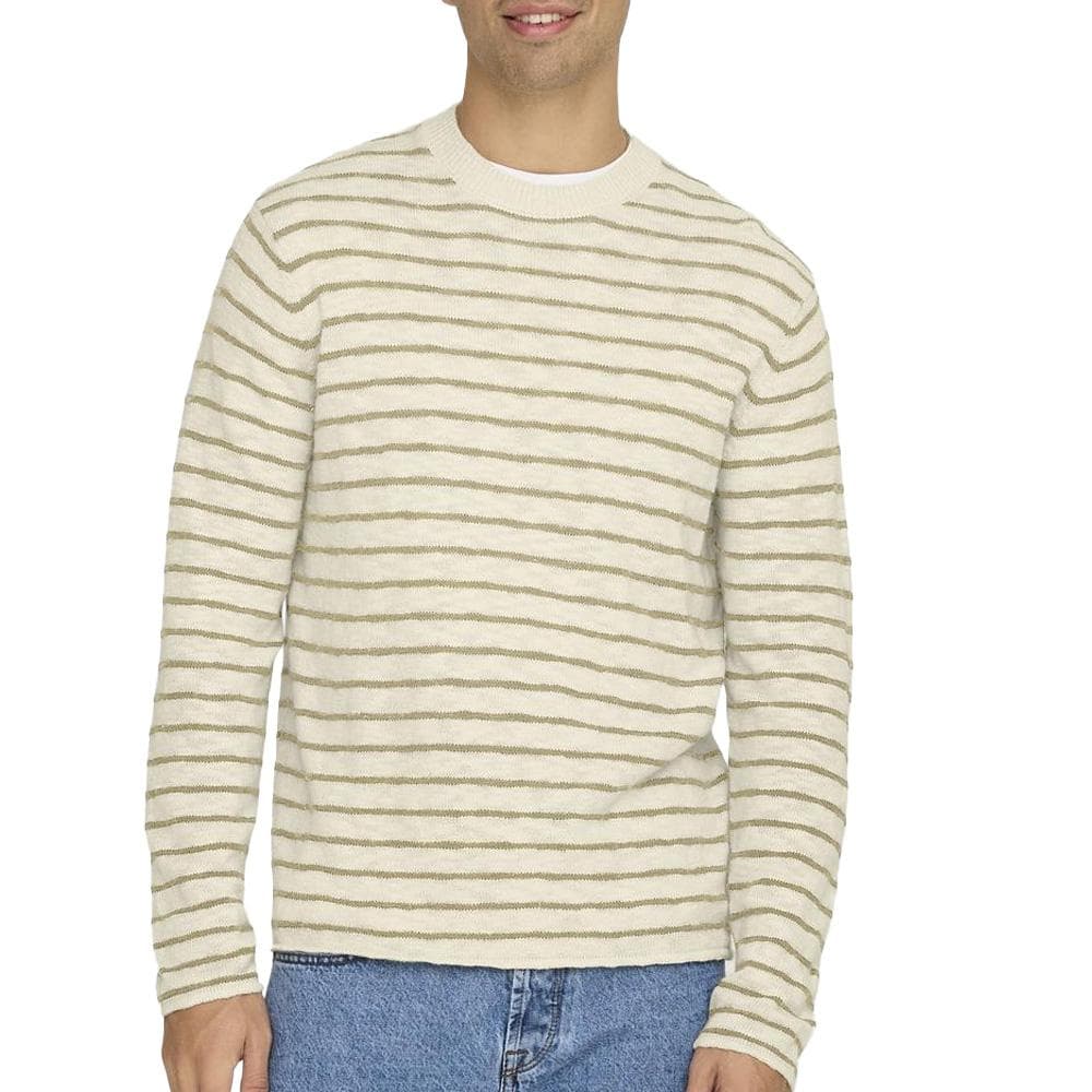 Pull Crème/Beige Homme Only & Sons Danny 1