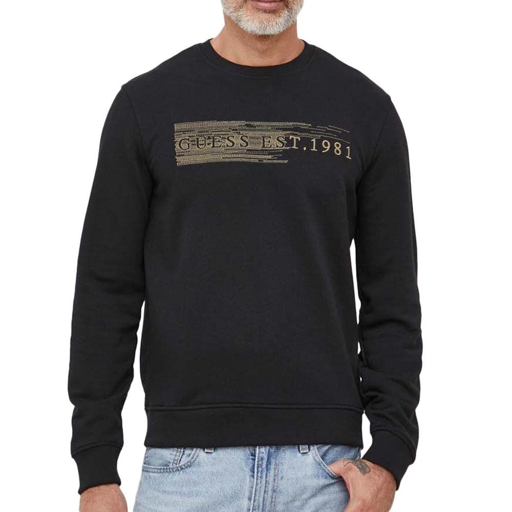 Sweat Noir Homme Guess Brode 1
