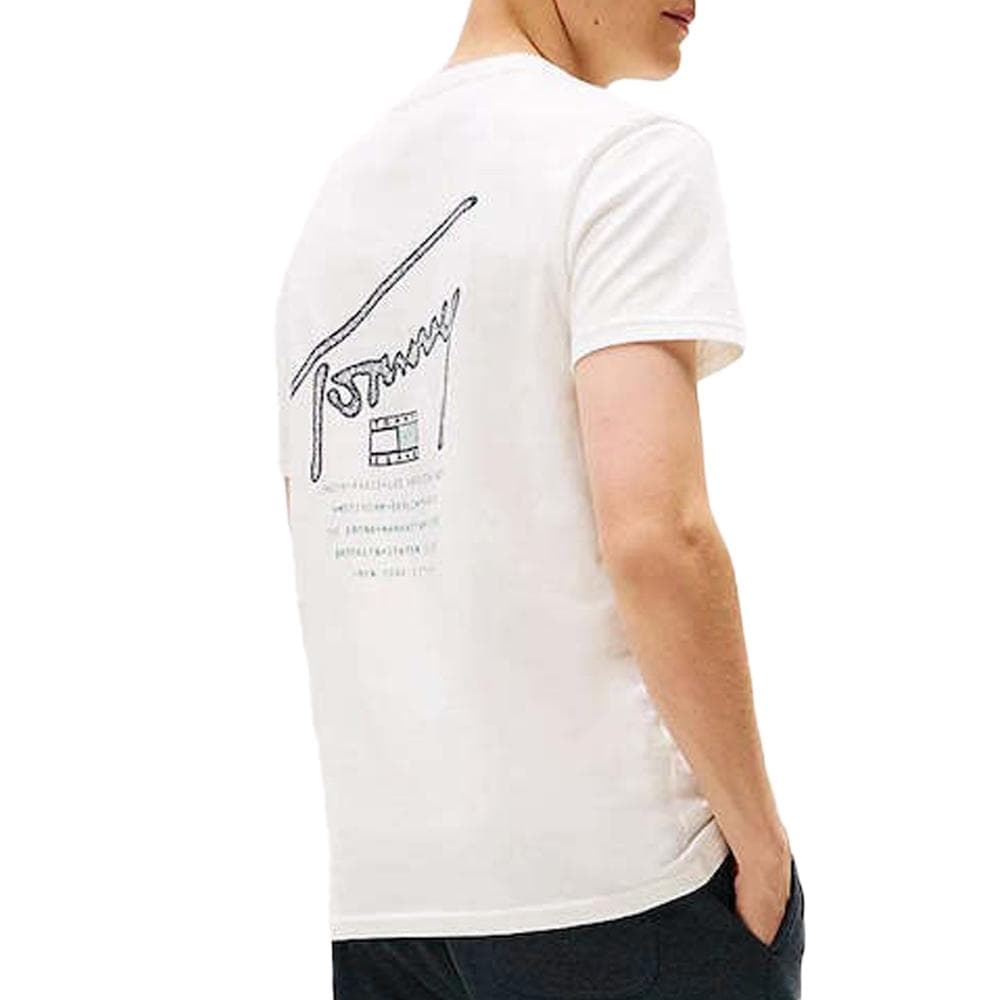 T-Shirt Blanc Homme Tommy Hilfiger Backpri 2