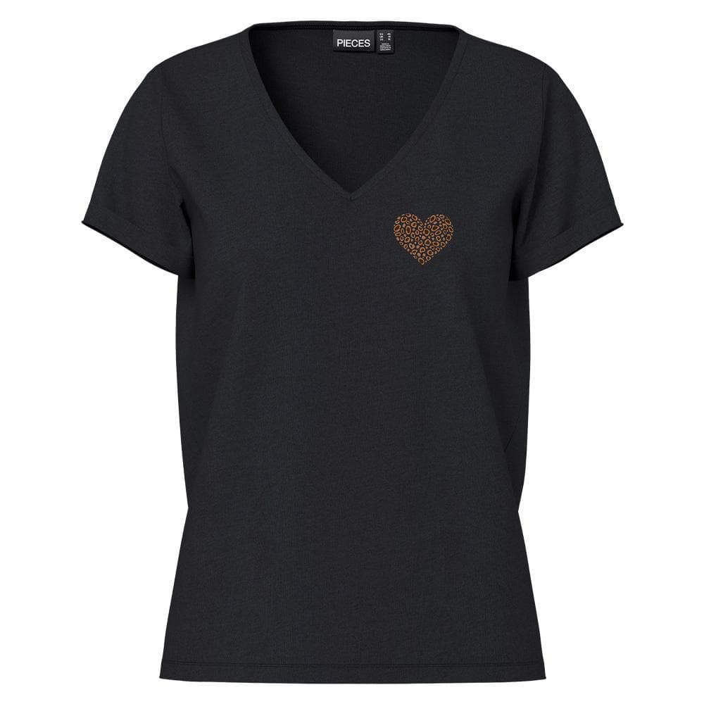 T-Shirt Noir Femme Pieces Pcoda 1