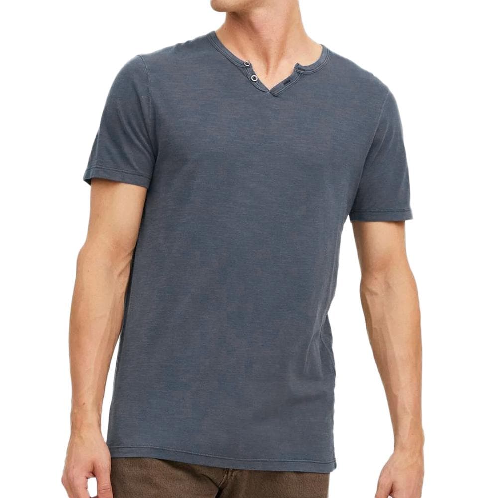 T-shirt Bleu Homme Jack & Jones Split Neck 1