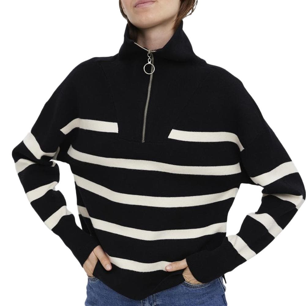 Pull Noir/beige Femme Vero Moda Saba 1