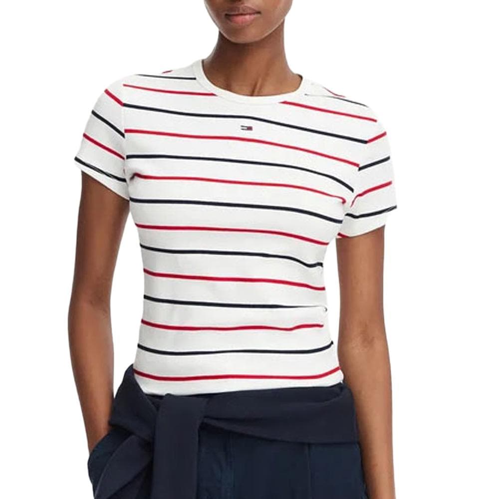 T-shirt Beige Femme Tommy Hilfiger Slim 1