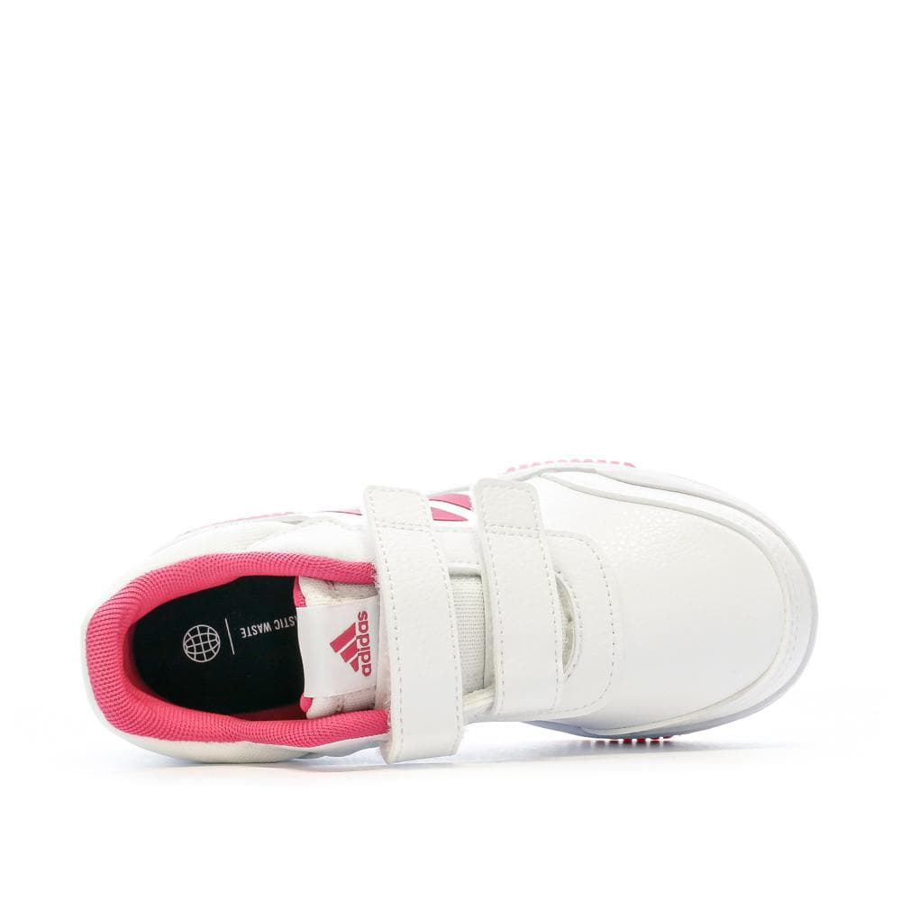 Baskets Blanches/Roses Fille Adidas Tensaur 4