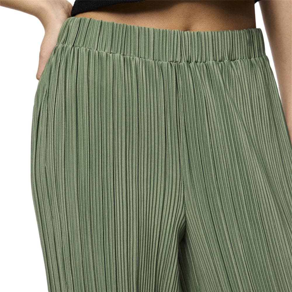 Pantalon fluide Plissé Vert Femme Pieces Pammi 2
