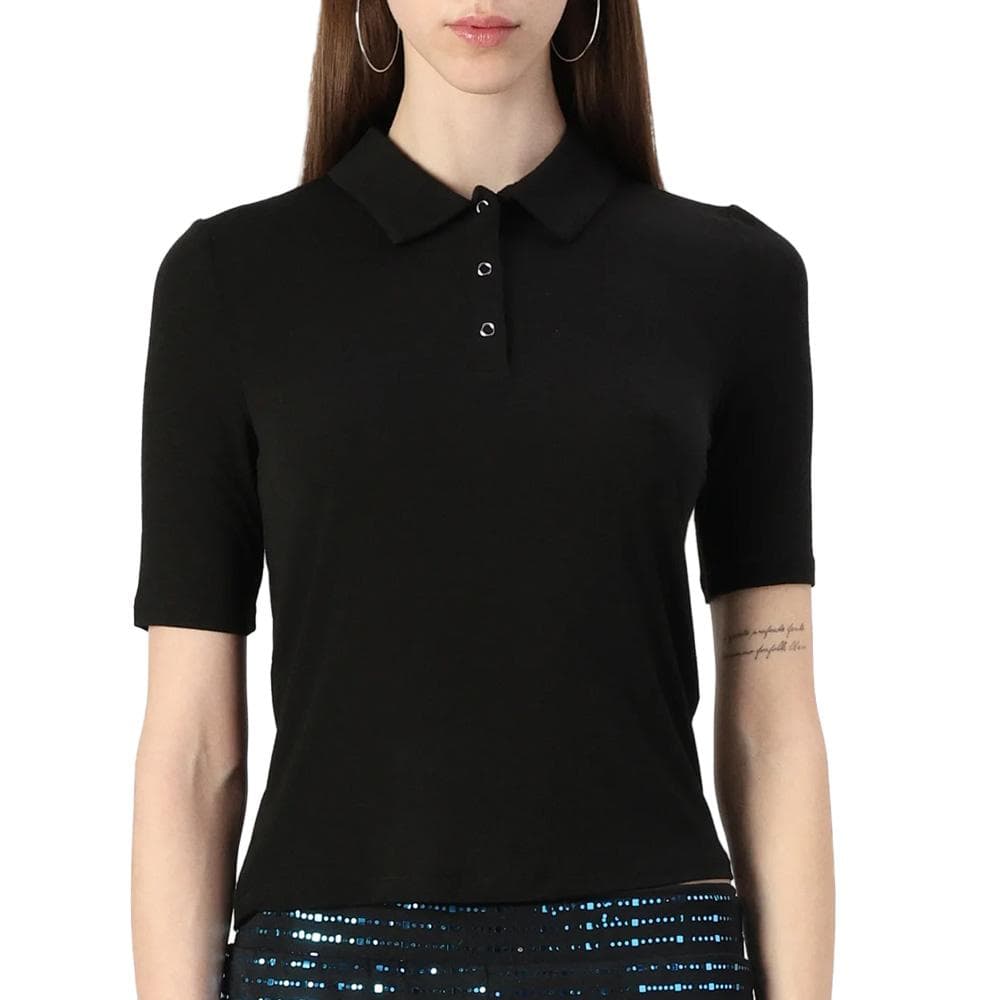 Polo Noir Femme JDY Sanni 2/4 1