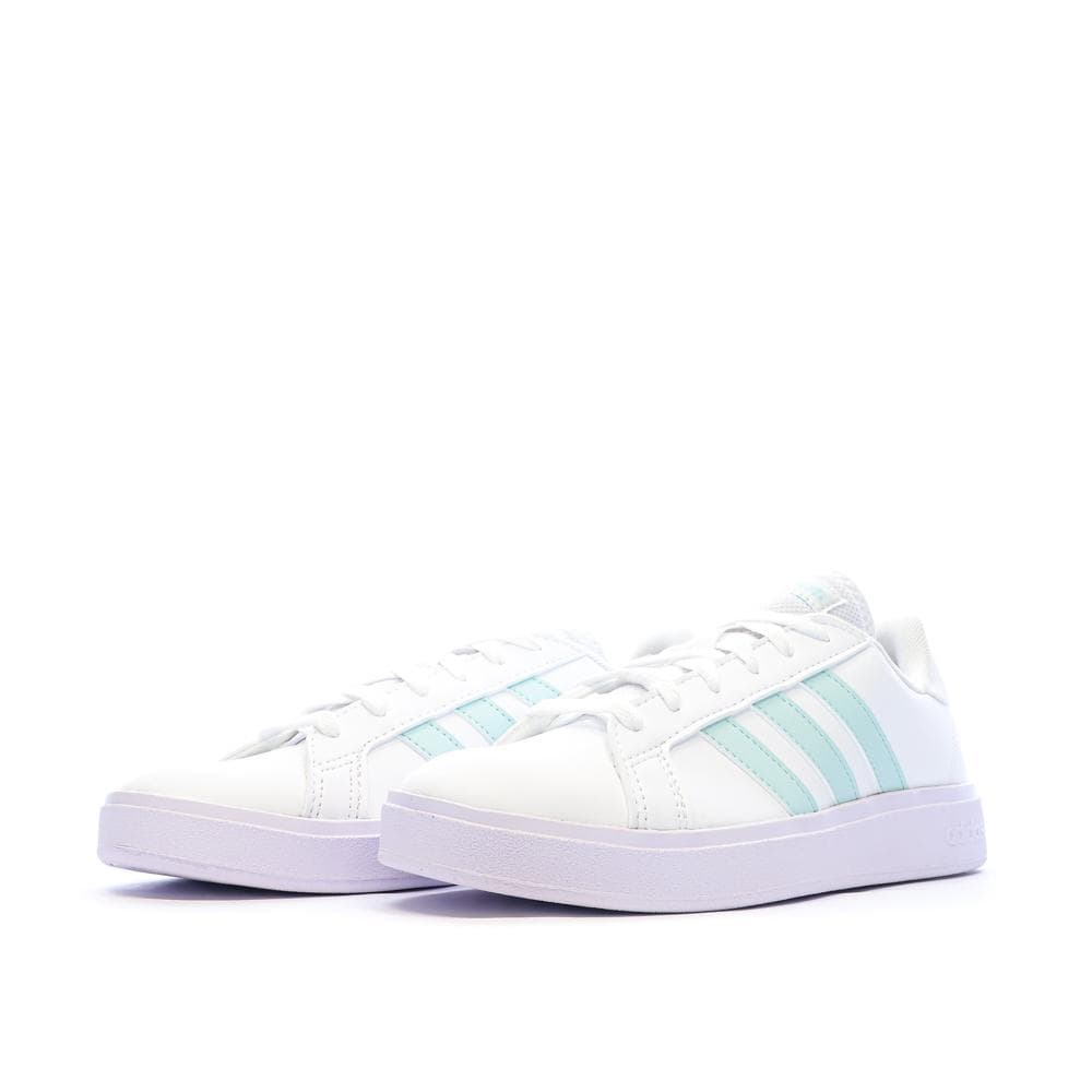 Baskets Blanches/Turquoises Femme Adidas Grand Court Base 2.0 6