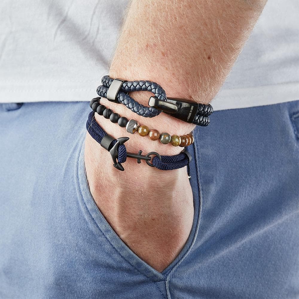 Bracelet Perles Noir/Marron Homme Geographical Norway 315051 2