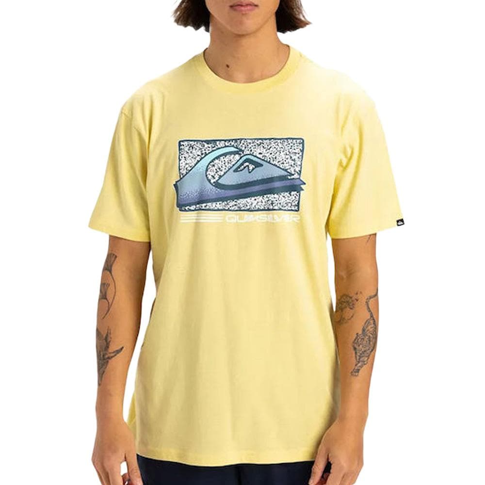 T-shirt Jaune Homme Quiksilver Retro Fade Yem 1