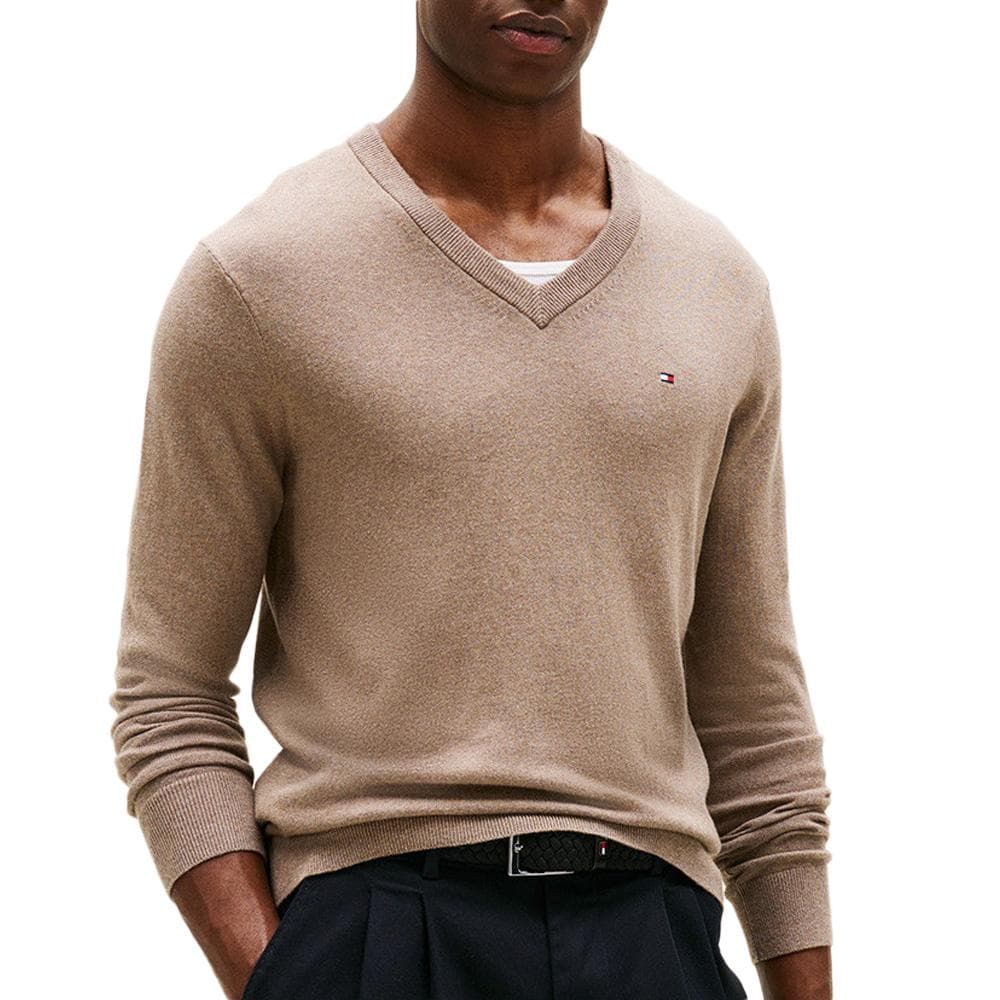 Pull Marron Homme Tommy Hilfiger Pima MW0MW28047 1