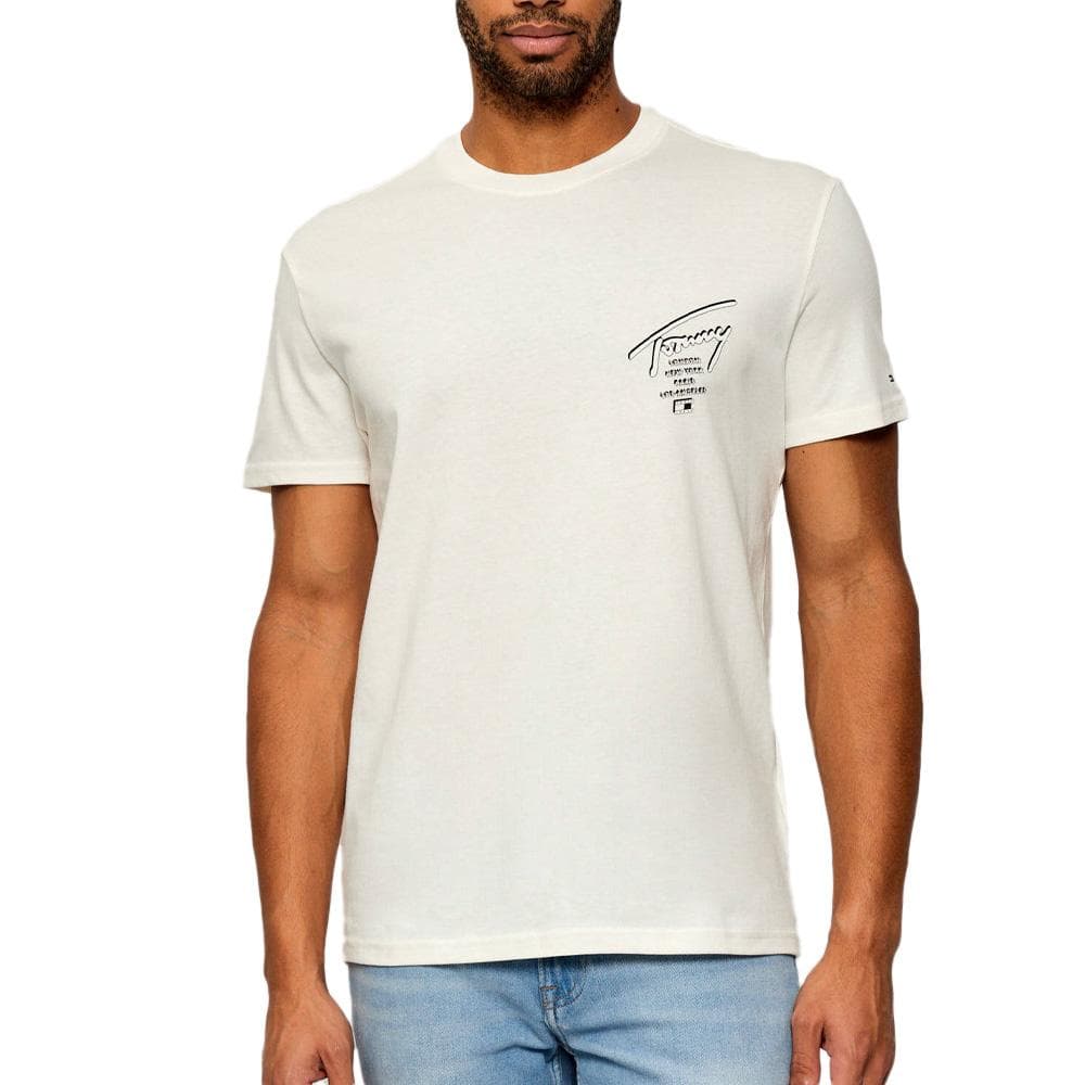 T-shirt Blanc Homme Tommy Hilfiger Tjm Reg Sign City 1