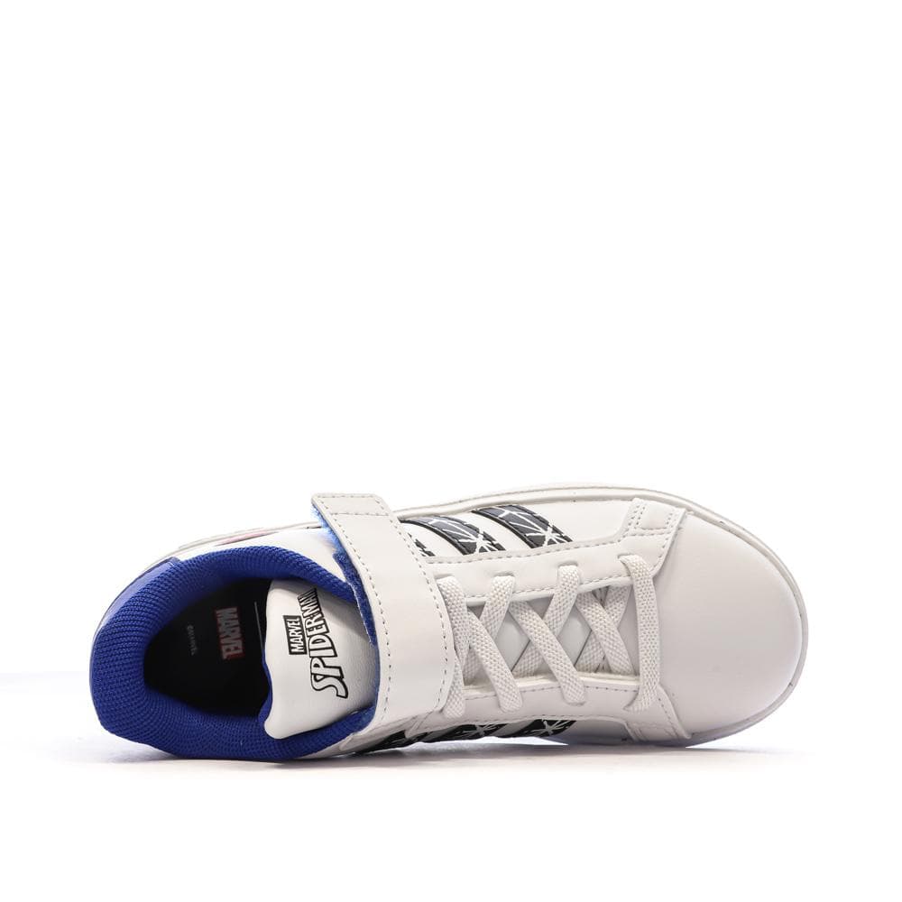 Baskets Blanc/Bleu Garçon Adidas Grand Court Spider-man 4