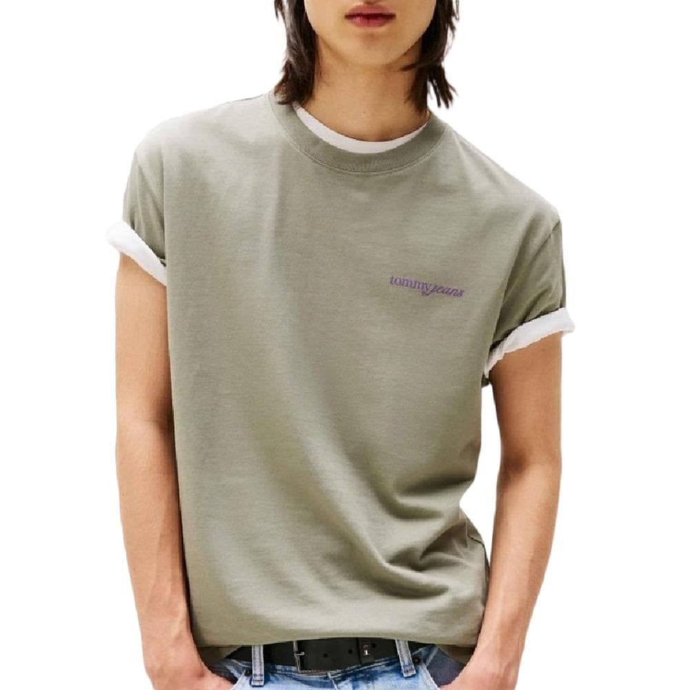 T-shirt Vert Homme Tommy Hilfiger Tjm Reg Blur Script 1