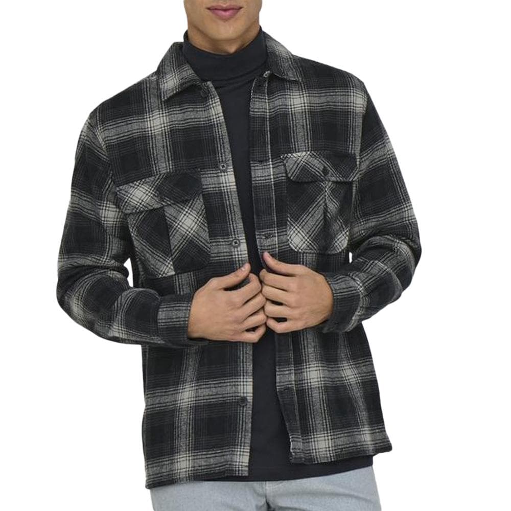 Chemise Noir Homme Only & Sons Onscedric Life 1