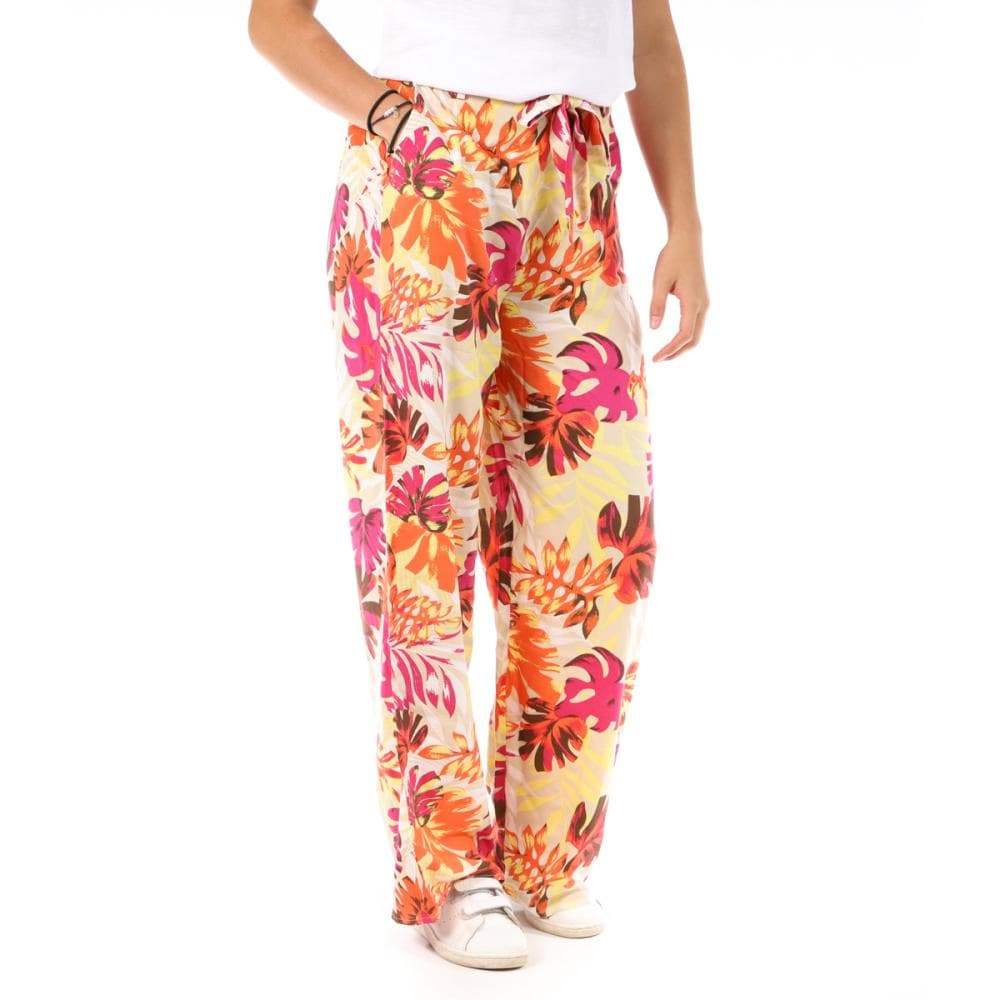 Pantalon Orange à fleurs Femme Only Nova Life Palazzo 1