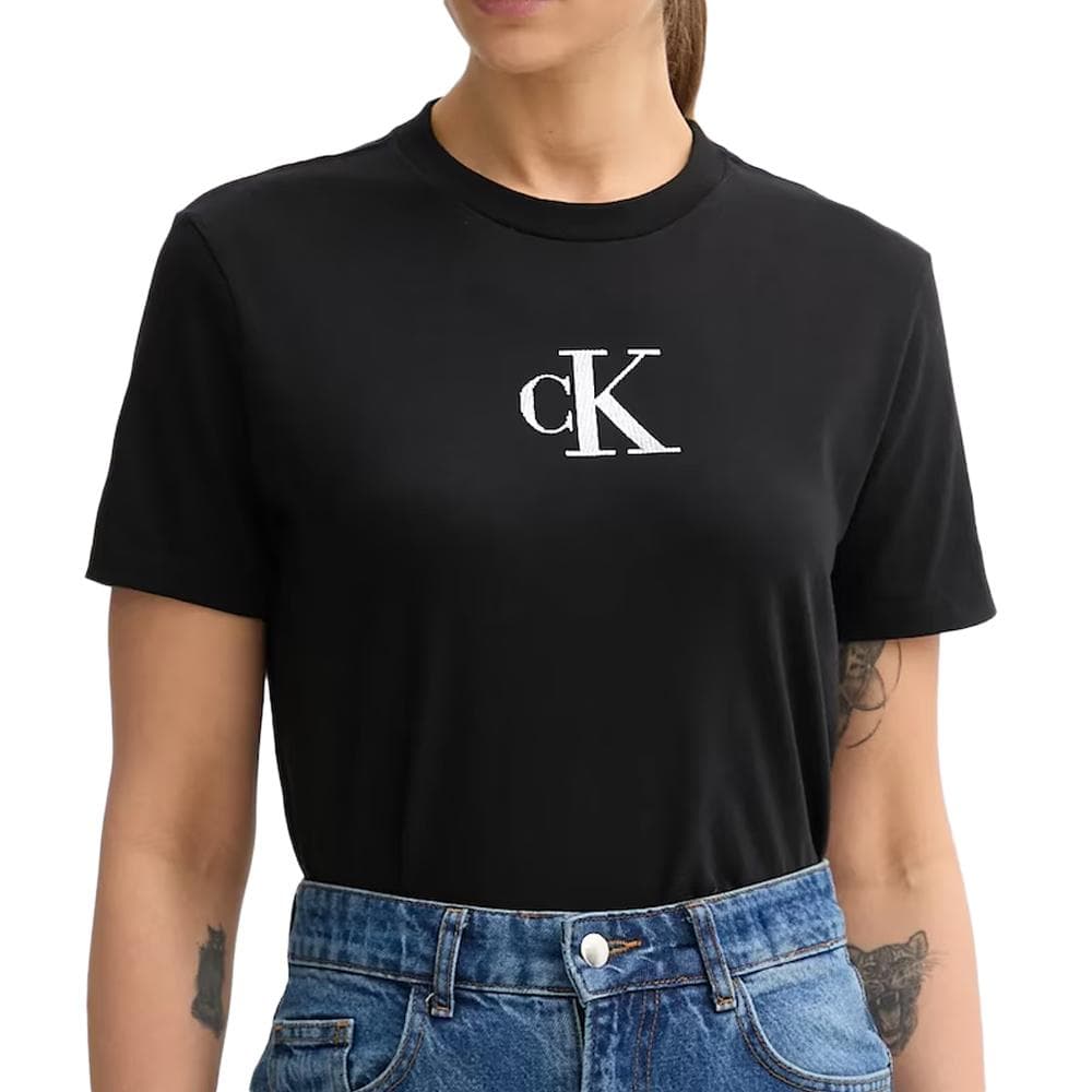 T-Shirt Noir Femme Calvin Klein Jeans LV047E804G 1