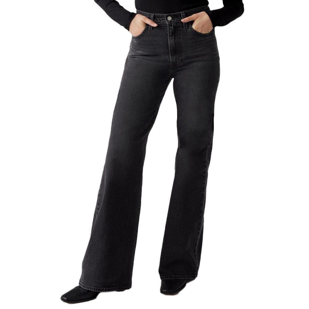 Jean Noir Femme Levi's Ribcage Bells Med Indigo A7503 1