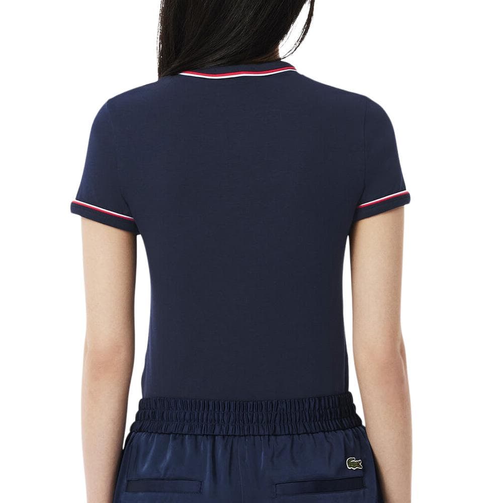 T-shirt Marine Femme Lacoste Contrast Accent 2