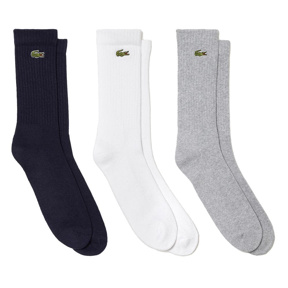 X3 Paires de Chaussettes Blanc/Gris/Noir Homme Lacoste RA4182 1