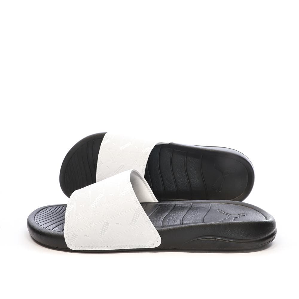 Claquettes Blanche/Noire Homme Puma Popcat 20 1