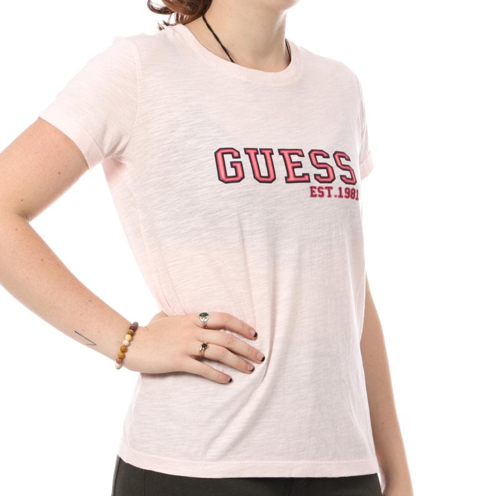 T-shirt Rose Femme Guess College 1