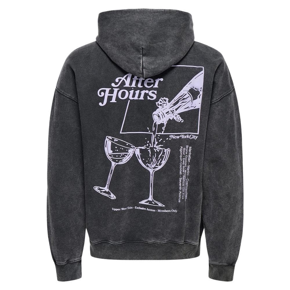 Sweat à Capuche Gris Foncé Homme Only & Sons Buck 2