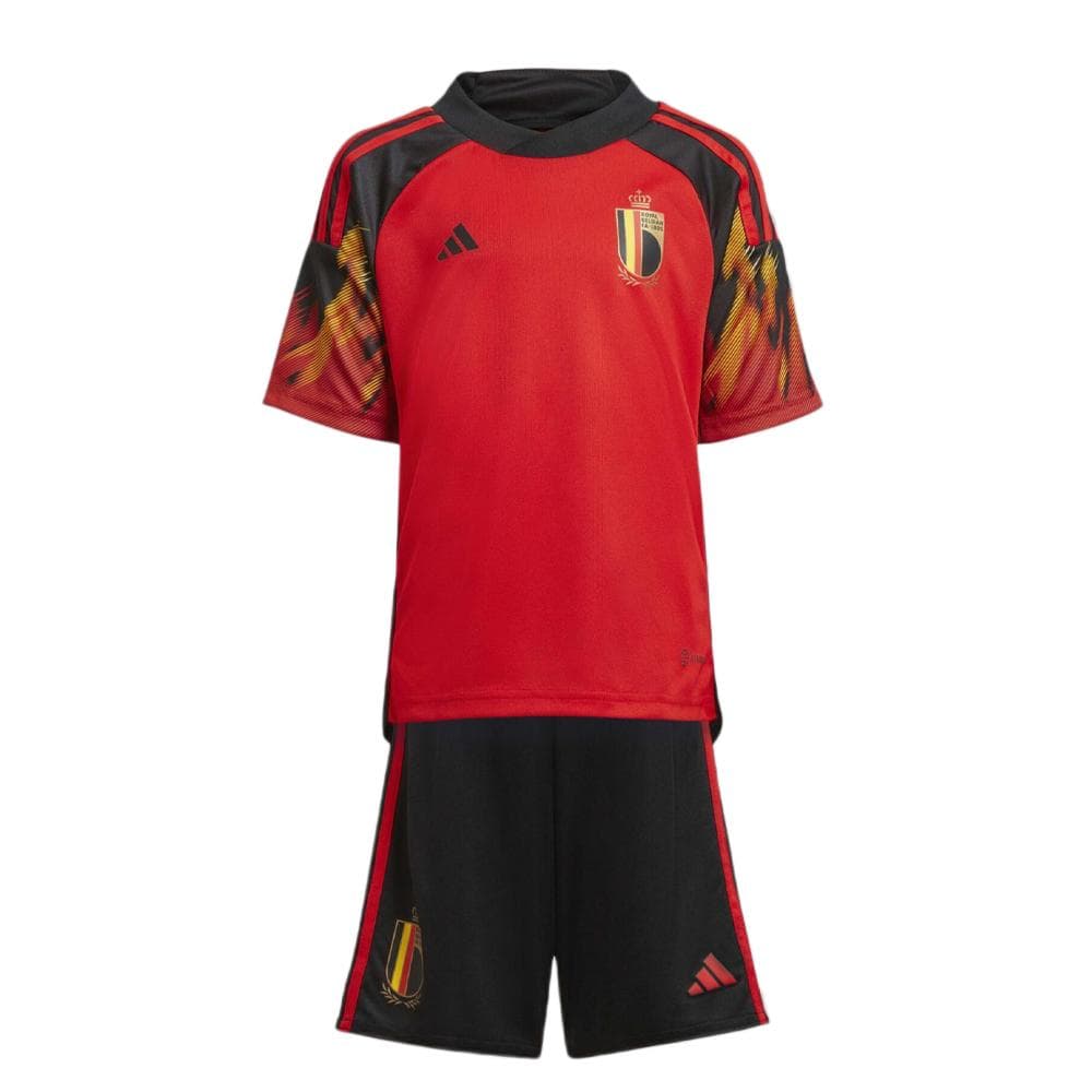 BELGIQUE Mini Kit Rouge/Noir Garçon Adidas 2022 1