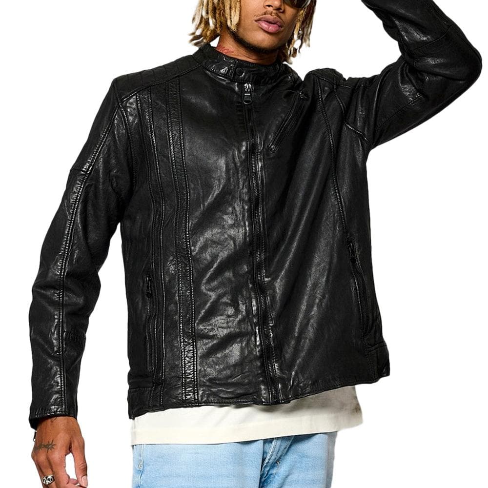 Veste en Cuir Noire Homme Kaporal BEN 1