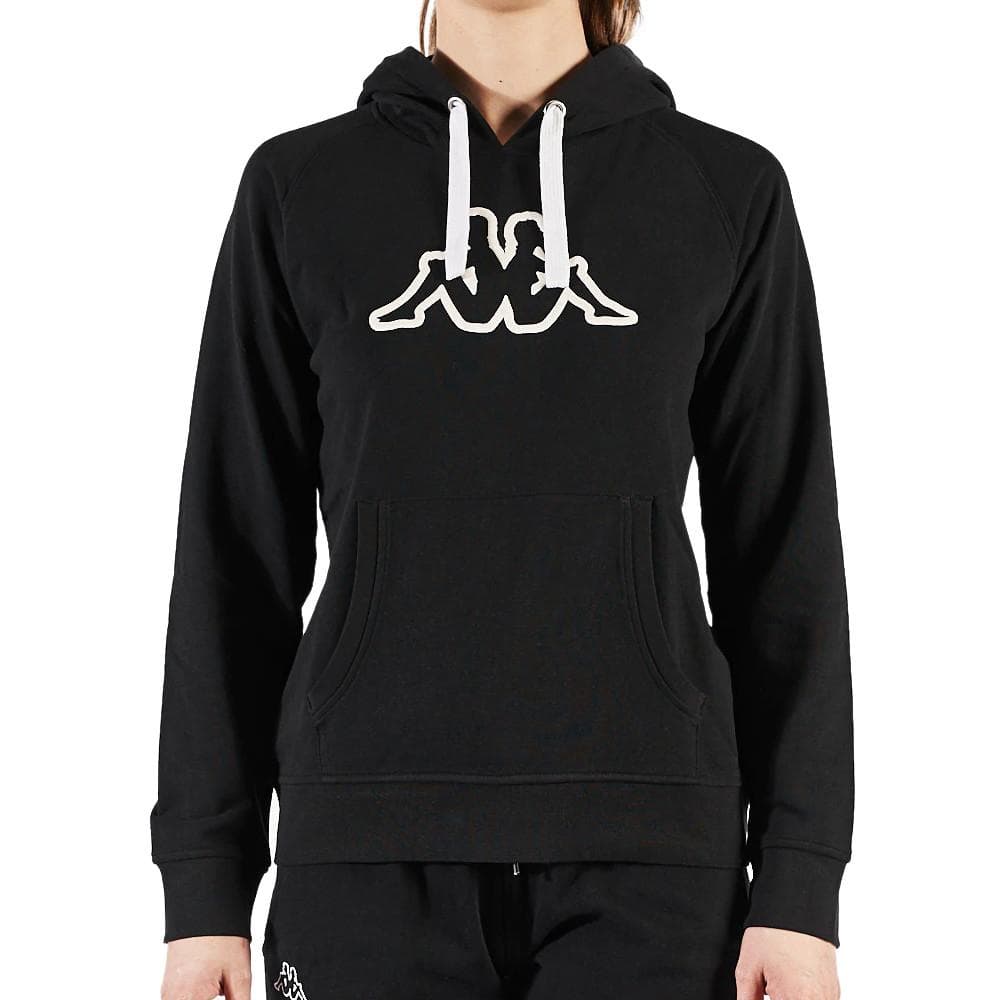 Sweat à Capuche Noir Femme Kappa Belle Slim 1