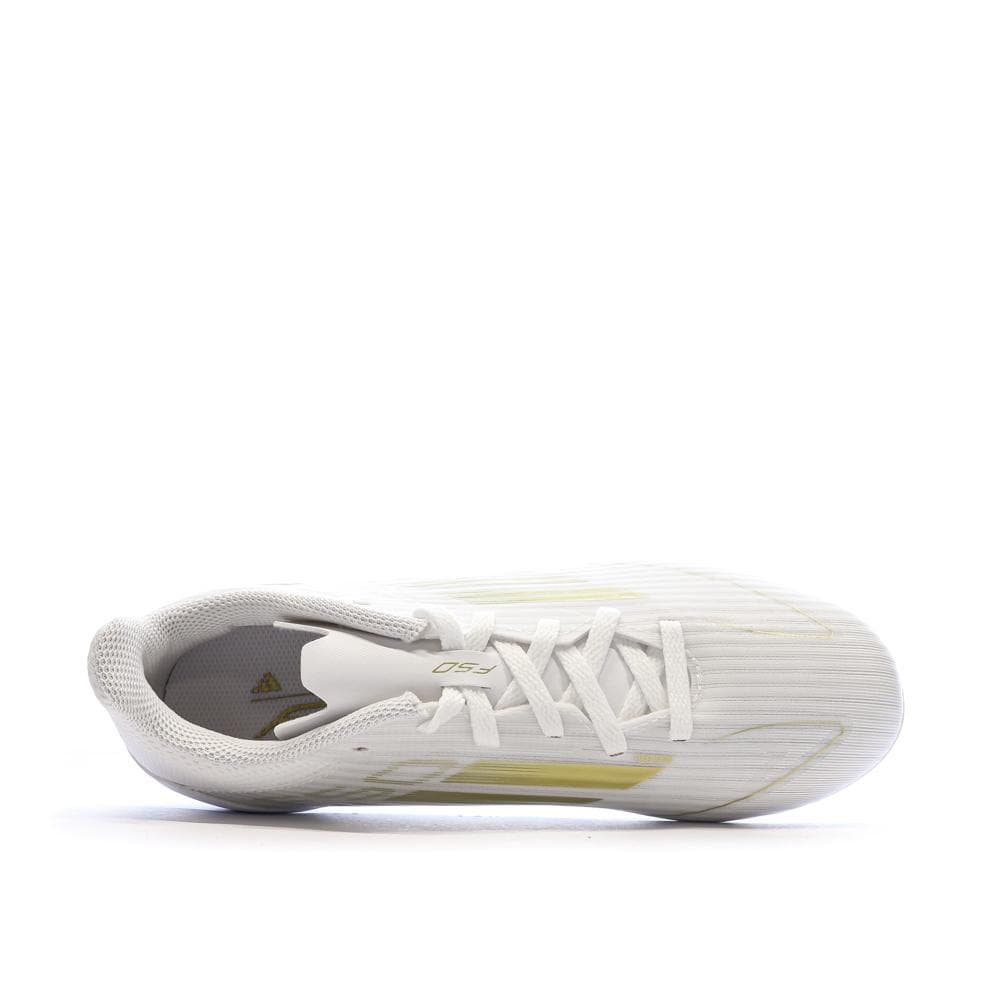 Chaussures de football Blanches/Doré Garçon Adidas F50 League 4