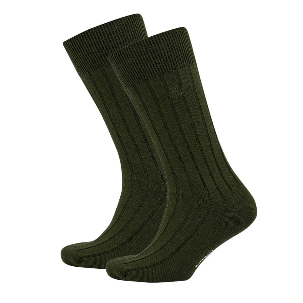 x1 Paire de Chaussettes Vert Homme SUPERDRY Core Rib Sock 1