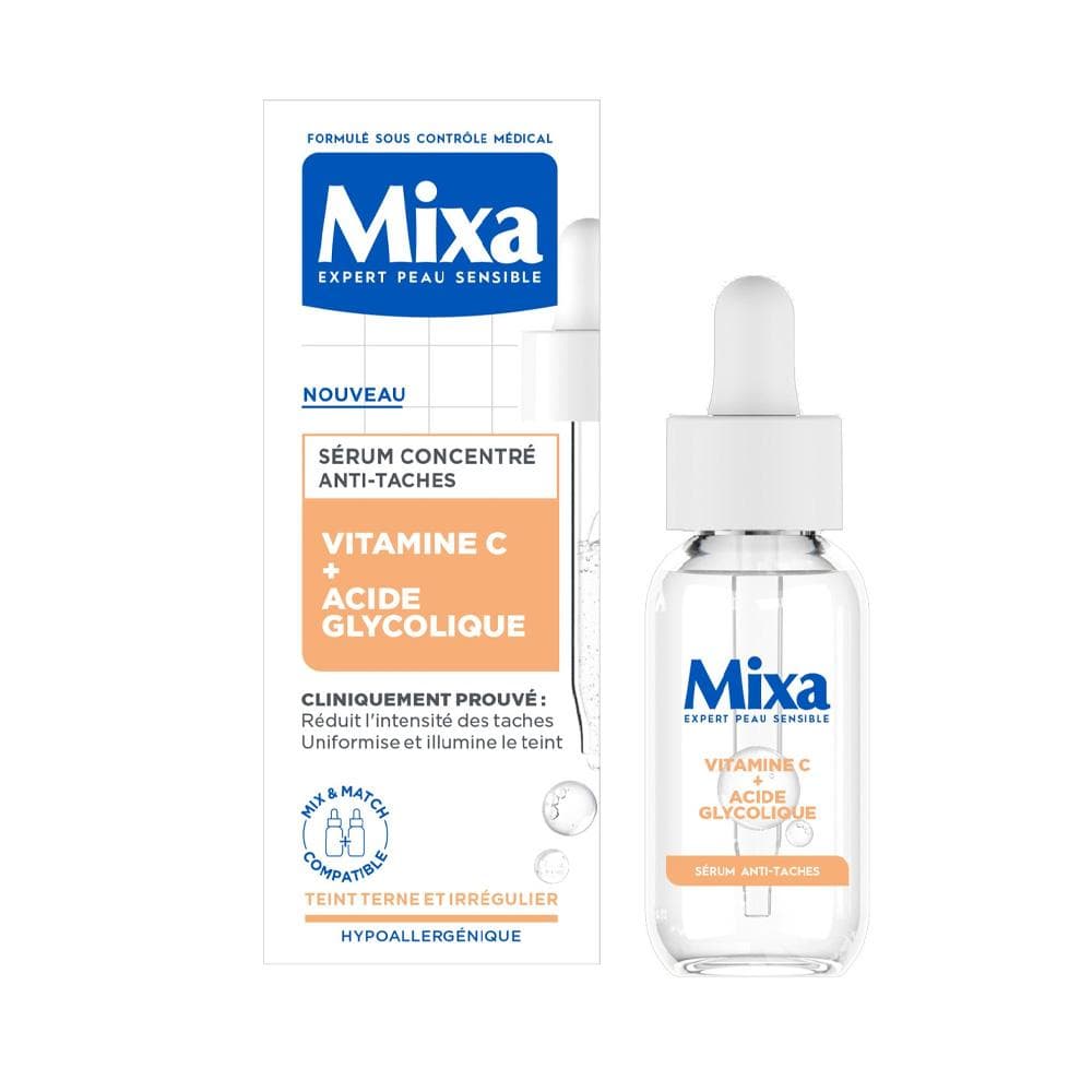 Sérum Concentré Anti-Taches Vitamine C + Acide Glycolique Mixa Expert Peau Sensible 1