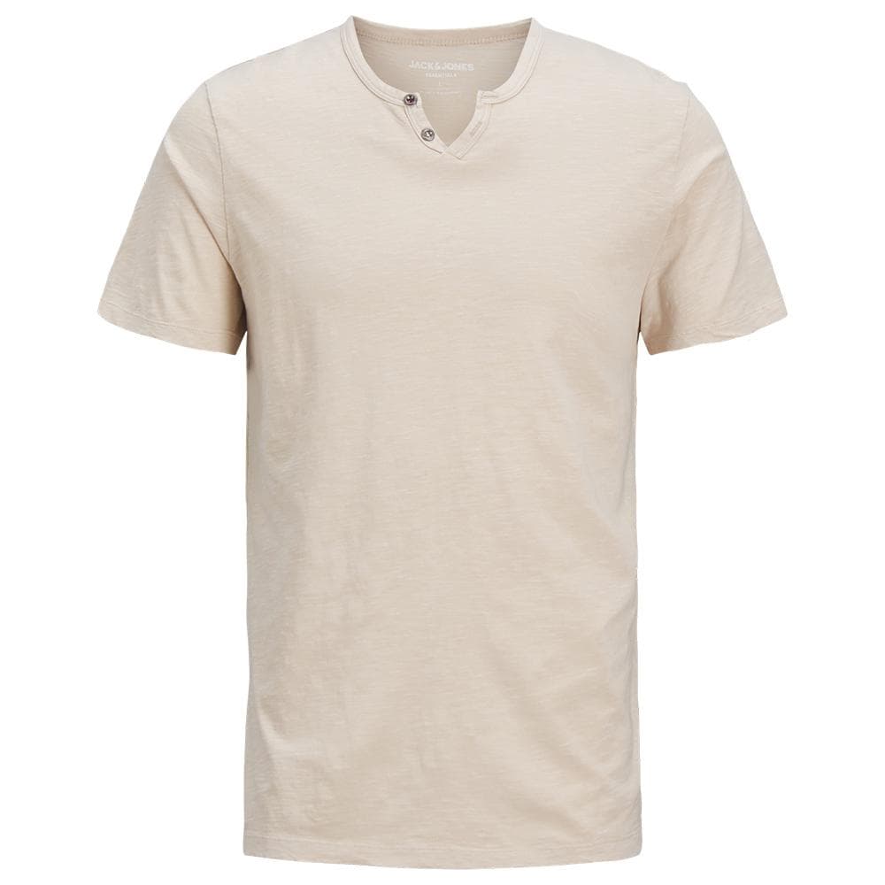 T-shirt Beige clair Homme Jack & Jones Split Neck 1