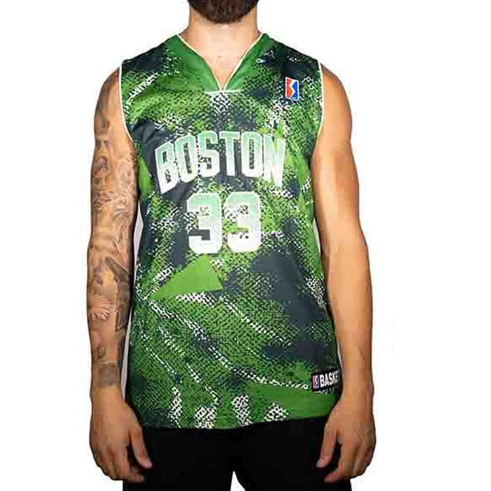 Boston Maillot de basketball Vert/Noir/Blanc Homme Sport Zone 1