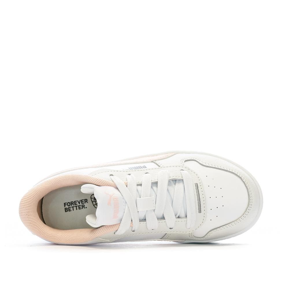 Baskets Blanches/Rose Fille Puma Carina 04 4
