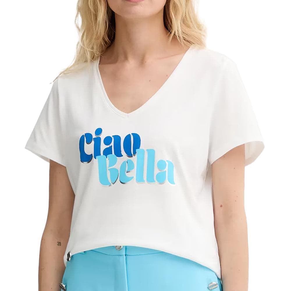 T-shirt Blanc/Bleu Femme Morgan DBELLO 1