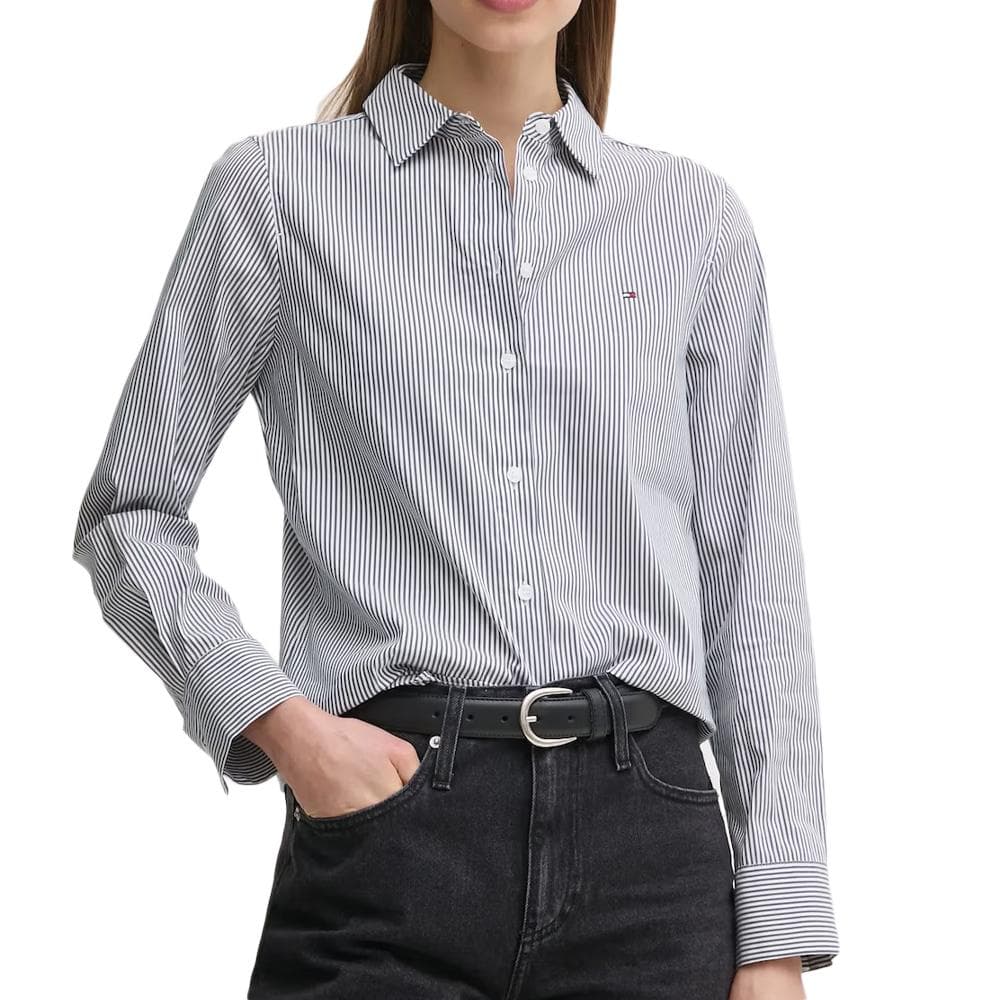Chemise à Rayures Femme Tommy Hilfiger Ess Poplin Regular S 1