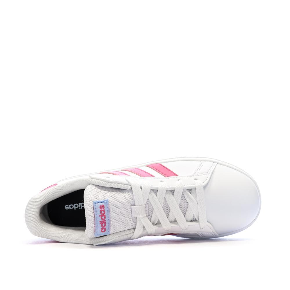 Baskets Blanches/Roses Fille Adidas Grand Court 2.00 4