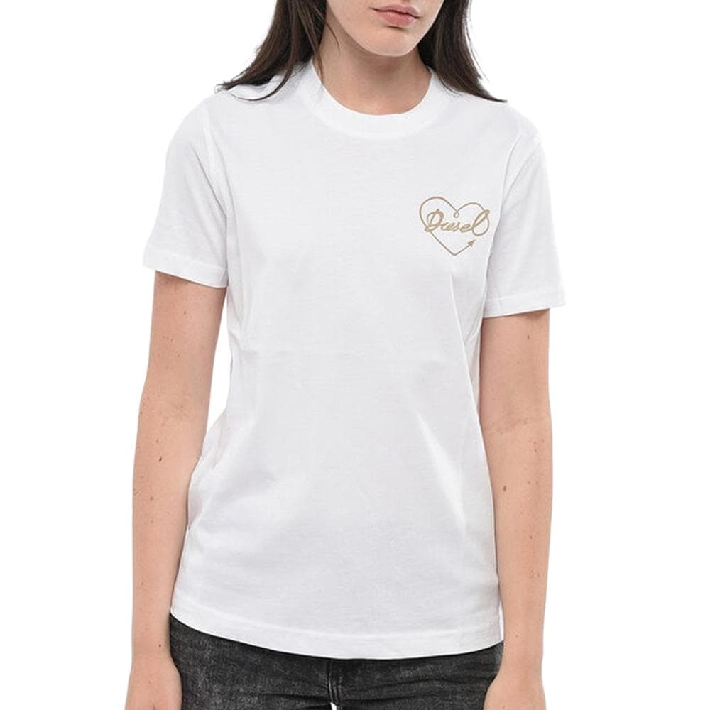 T-Shirt Blanc Femme Diesel T-reg 53-d Maglietta 1