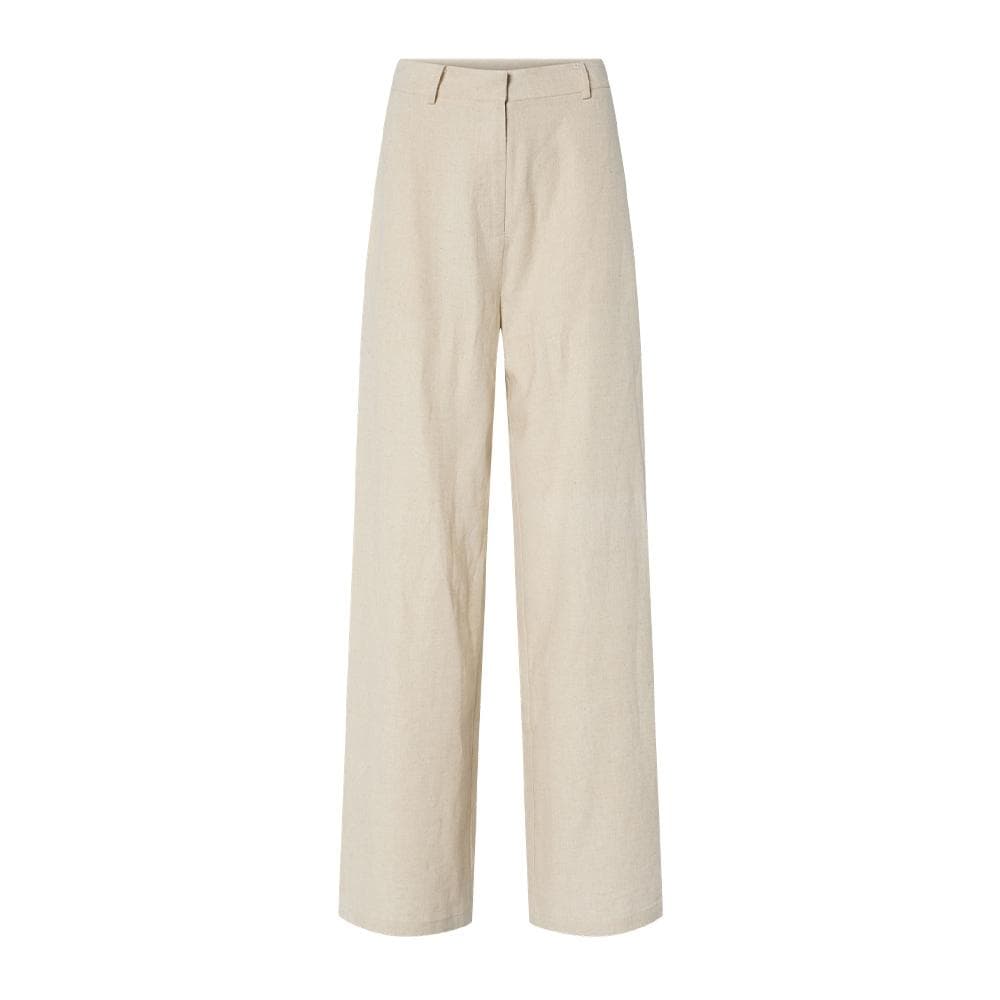 Pantalon Fluide Écru Femme YAS Yastunni 1
