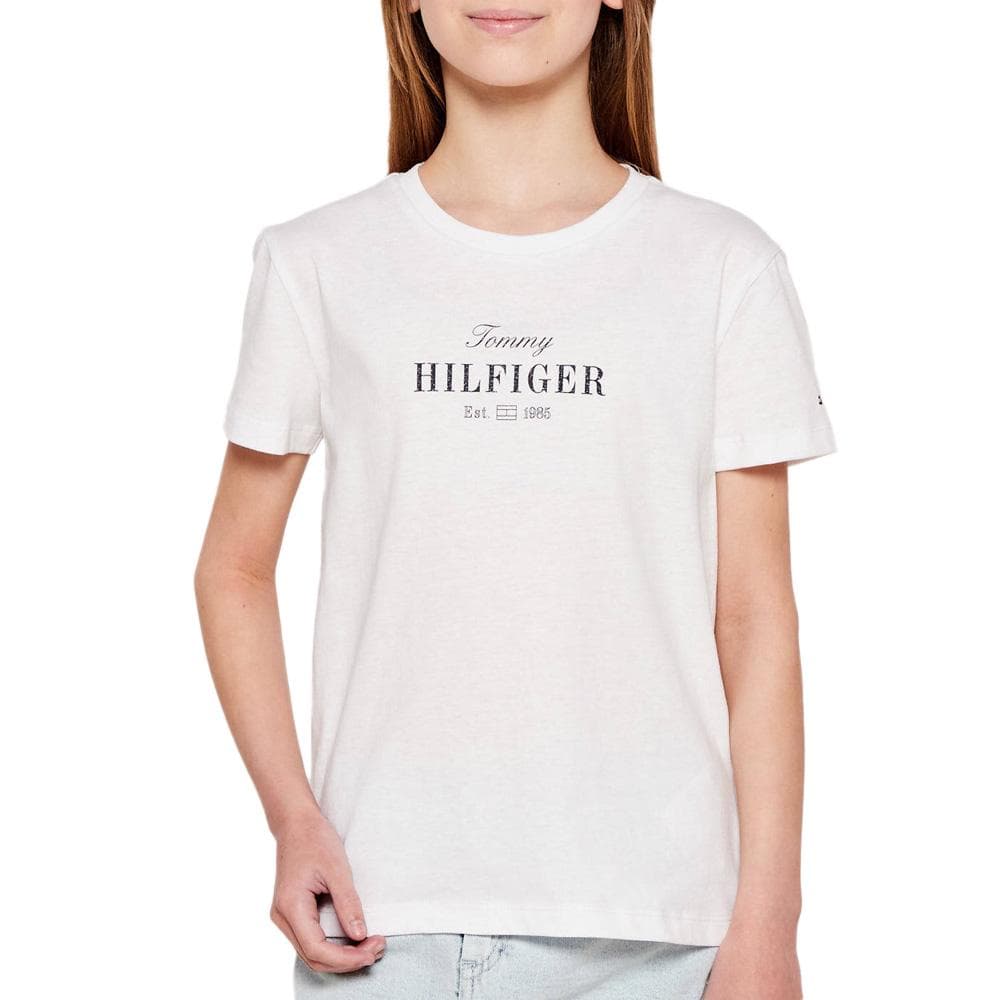 T-Shirt Blanc Fille Tommy Hilfiger Script 1