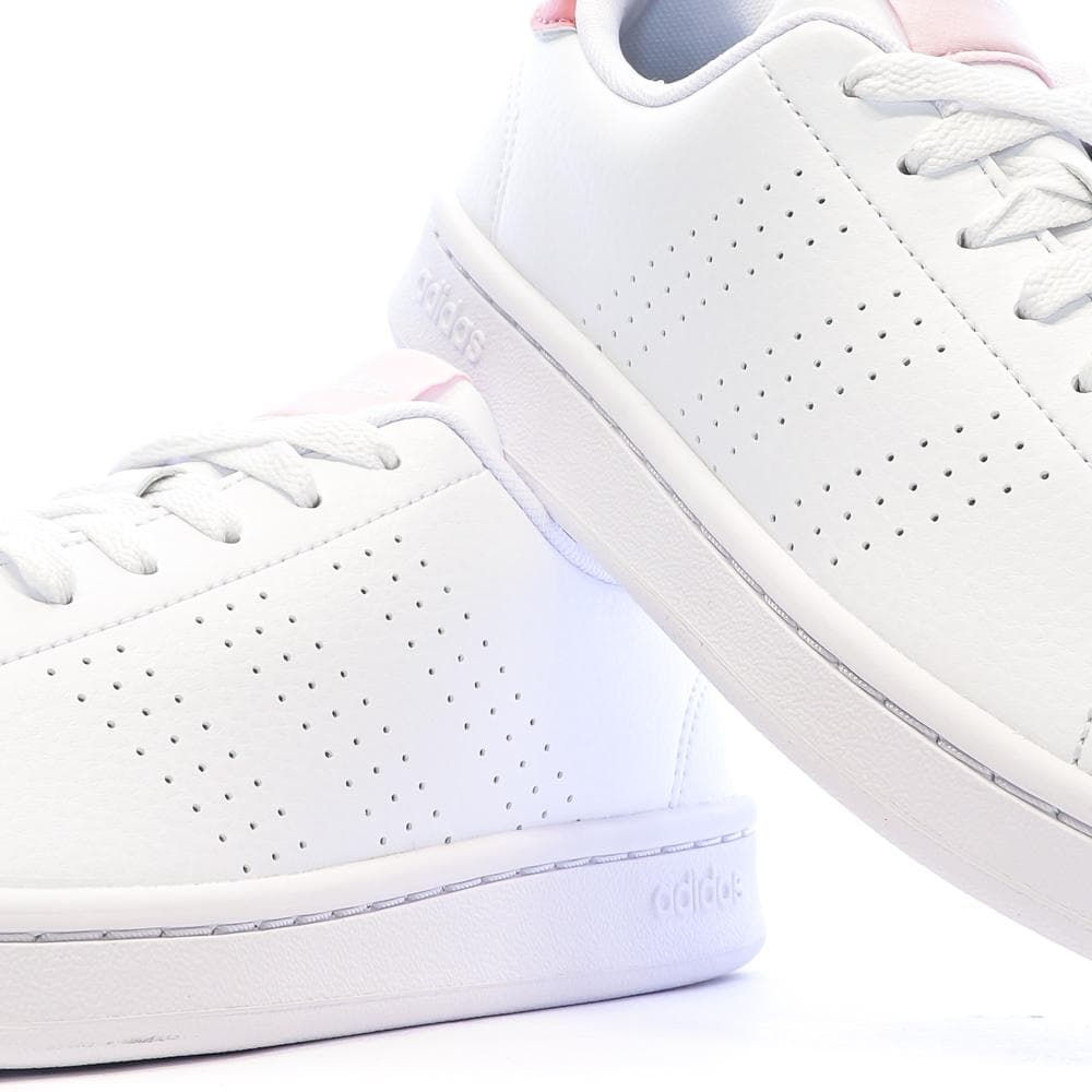 Baskets Blanches/Roses Fille Adidas Advantages 7