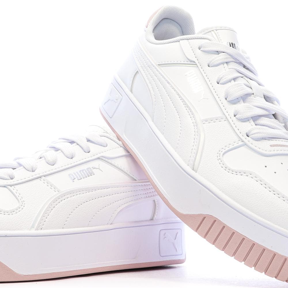 Baskets Blanches/Roses Fille Puma Carinas 7