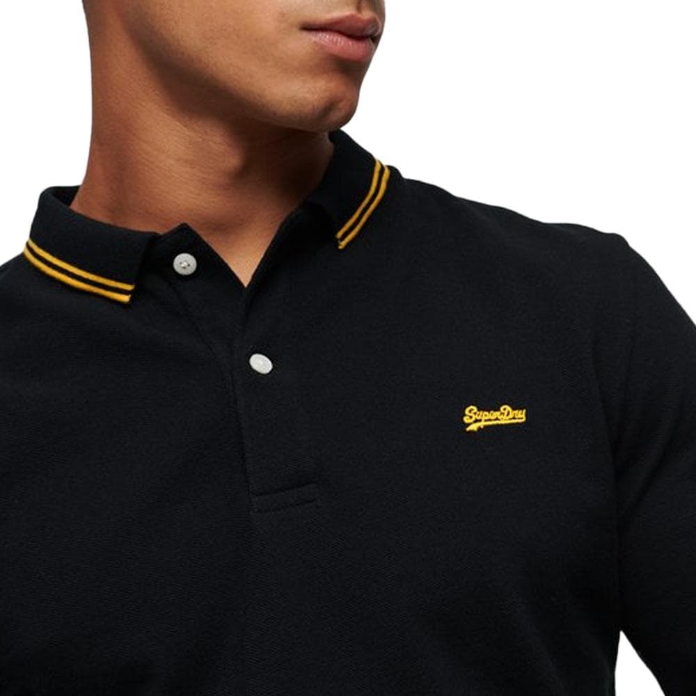 Polo Noir/Jaune Homme Superdry Vintage 2