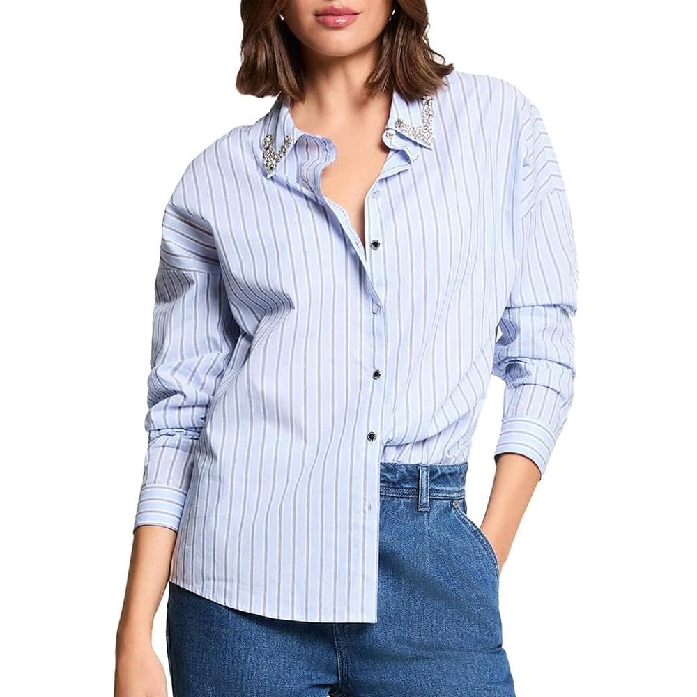 Chemise Oversize Bleu Femme Morgan Popeline 2