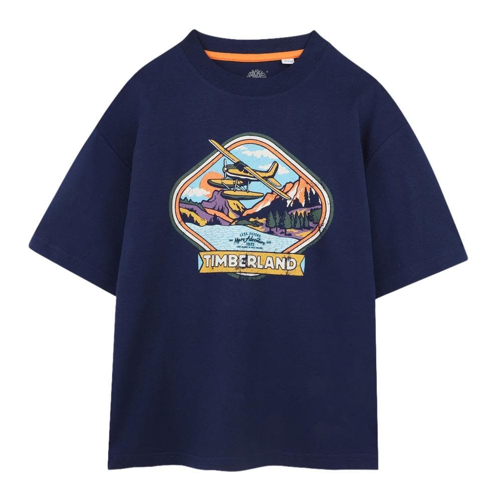 T-Shirt Bleu Garçon TimberlandT60433 1