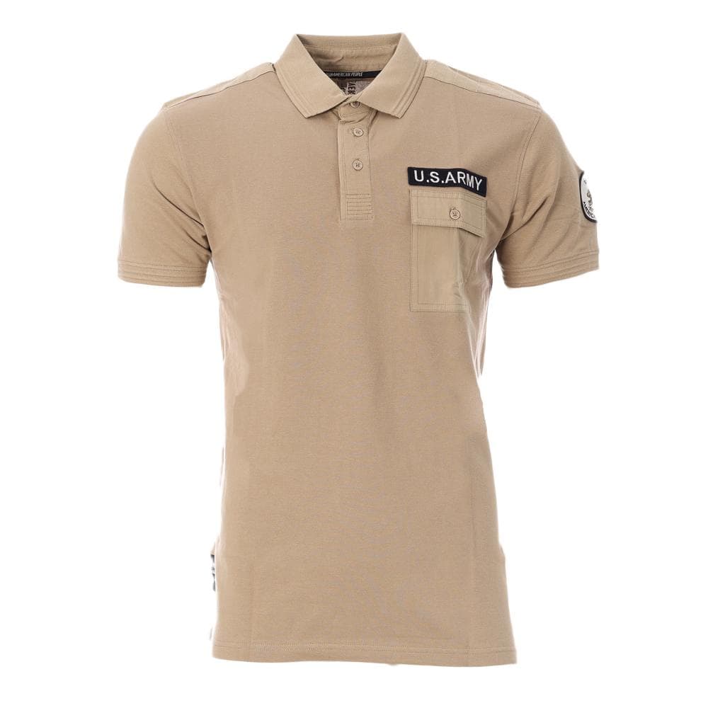 Polo Beige Homme American People Paf 1