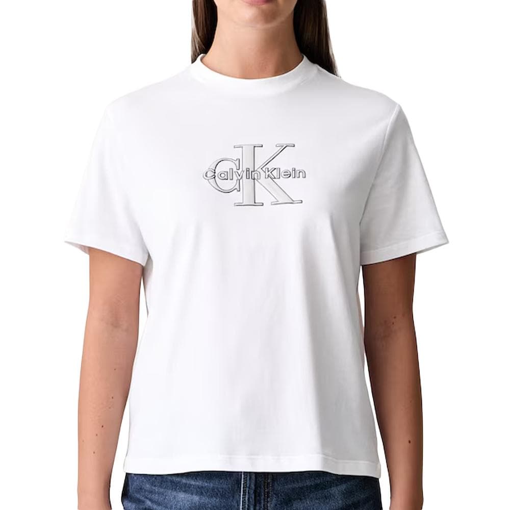 T-Shirt Blanc Femme Calvin Klein Jeans Classic Seasonal 1