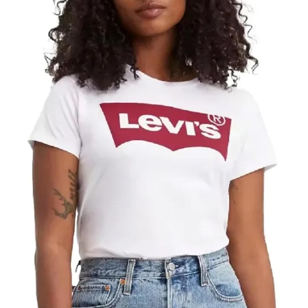 T-Shirt Blanc/Rouge Femme Levi's The Perfect 1